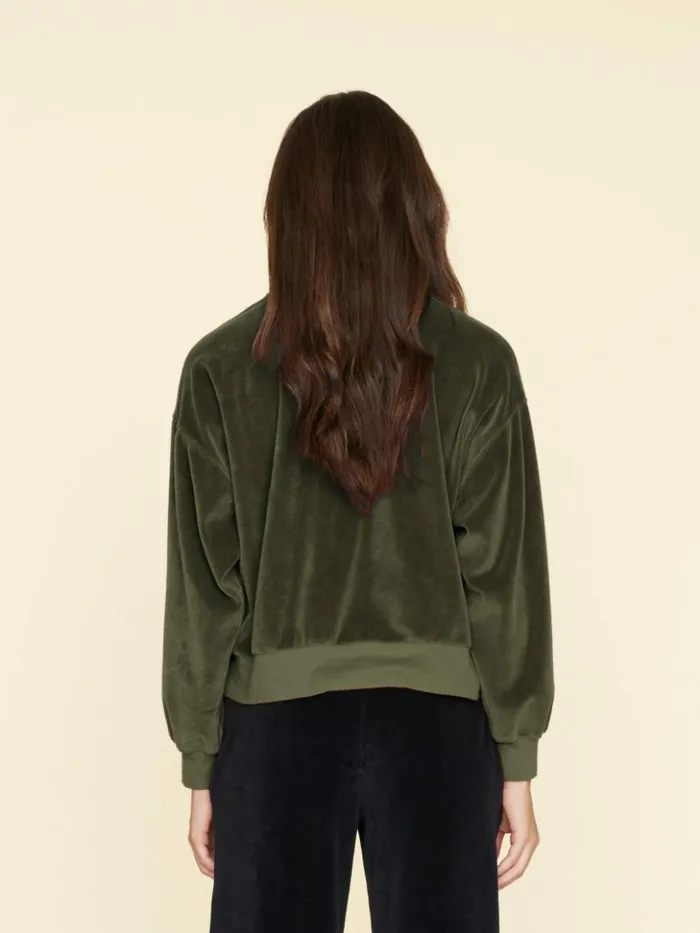 Women Sweats and Tees Xirena Olivine Huxley Velour Sweatshirt