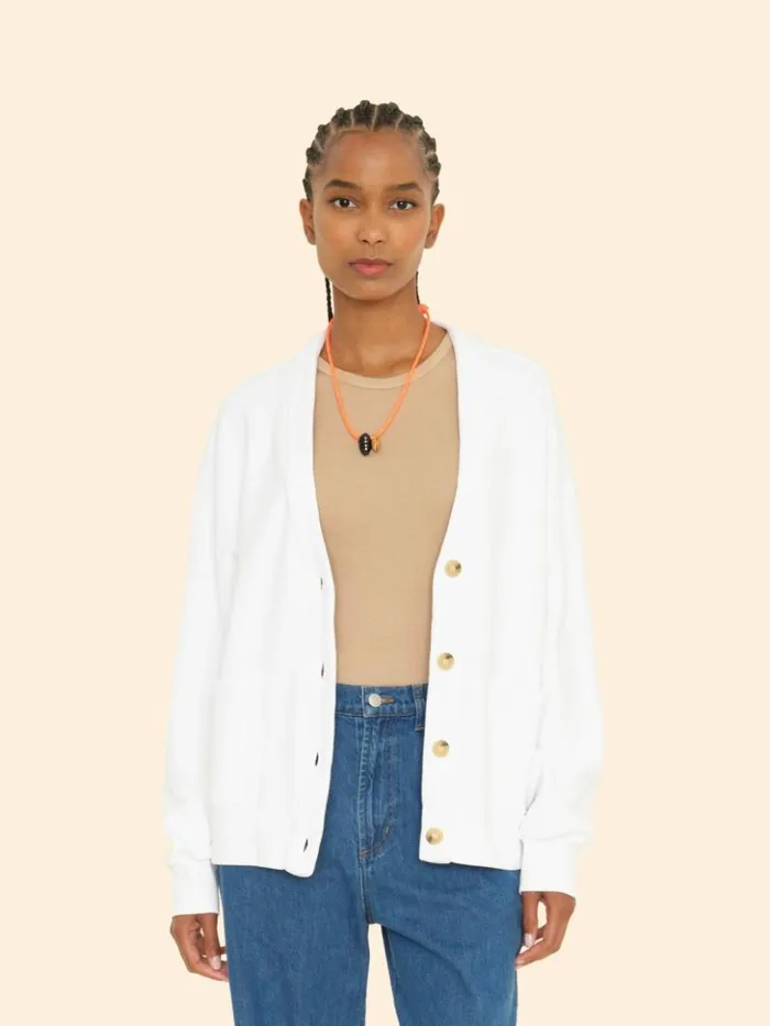 Women Sweats and Tees Xirena White Benny Cardigan