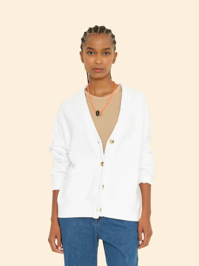 Women Sweats and Tees Xirena White Benny Cardigan