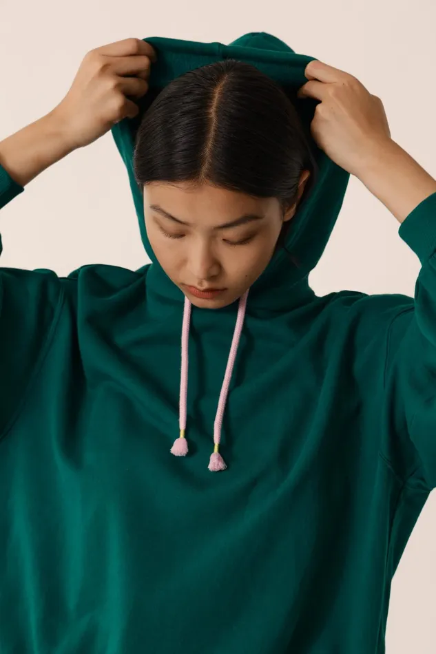 Women Sweatshirt Joah Epicea Sweat Coton Vert Des Petits Hauts TShirts and Sweatshirts
