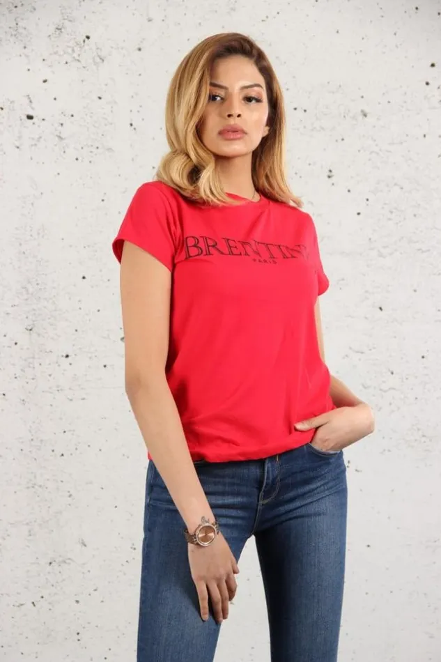 Women TShirt 034Brentiny034 Red Brentiny Paris TShirts