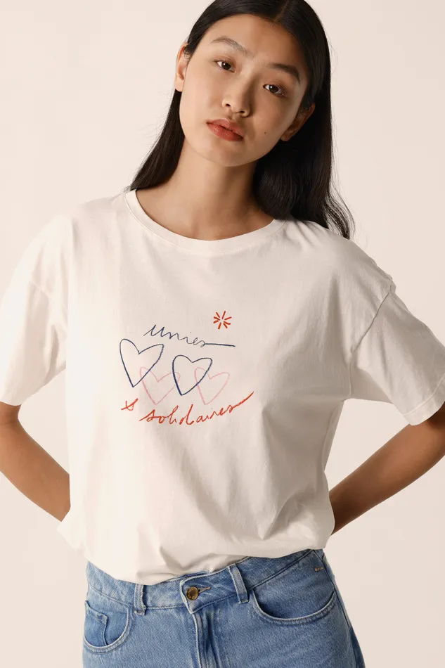 Women TShirt Marina Ecru TShirt Coton cru Des Petits Hauts TShirts and Sweatshirts