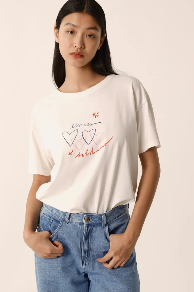 Women TShirt Marina Ecru TShirt Coton cru Des Petits Hauts TShirts and Sweatshirts