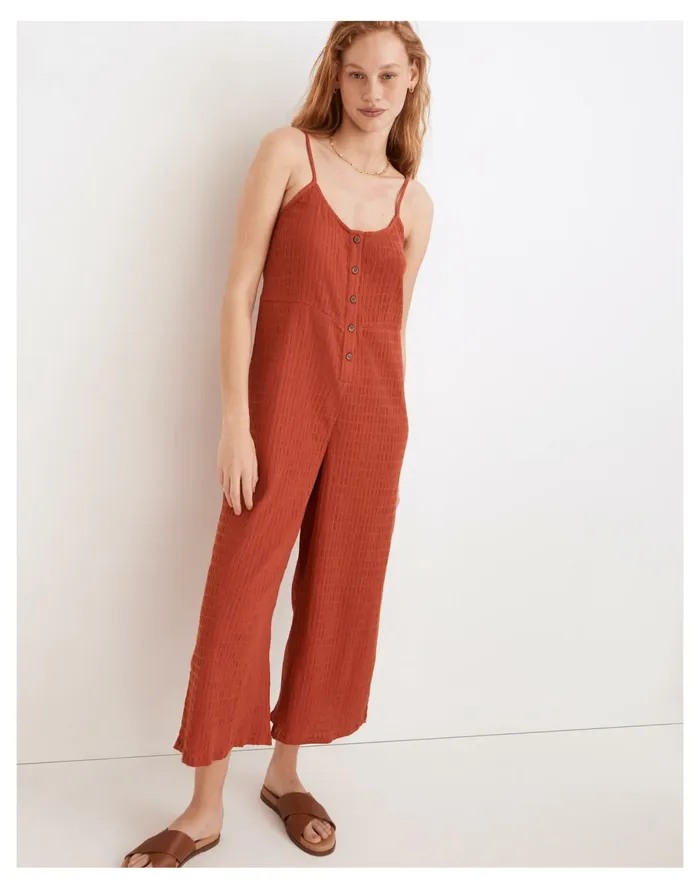 Women Textured Cover Up Jumpsuit Fresh Chili Madewell Swim