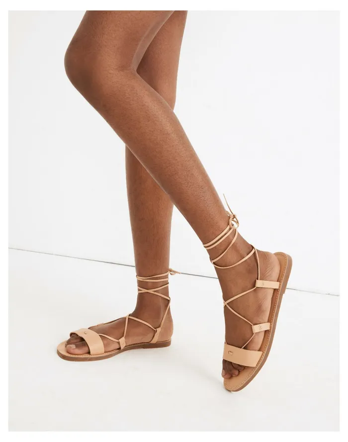 Women The Boardwalk Lace Up Sandal In Leather Desert Camel Madewell Sandals Women The Boardwalk Lace Up Sandal In Leather Desert Camel Madewell Sandals