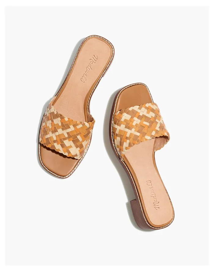 Women The Cassady Mule In Woven Leather Mulled Cider Multi Madewell Sandals