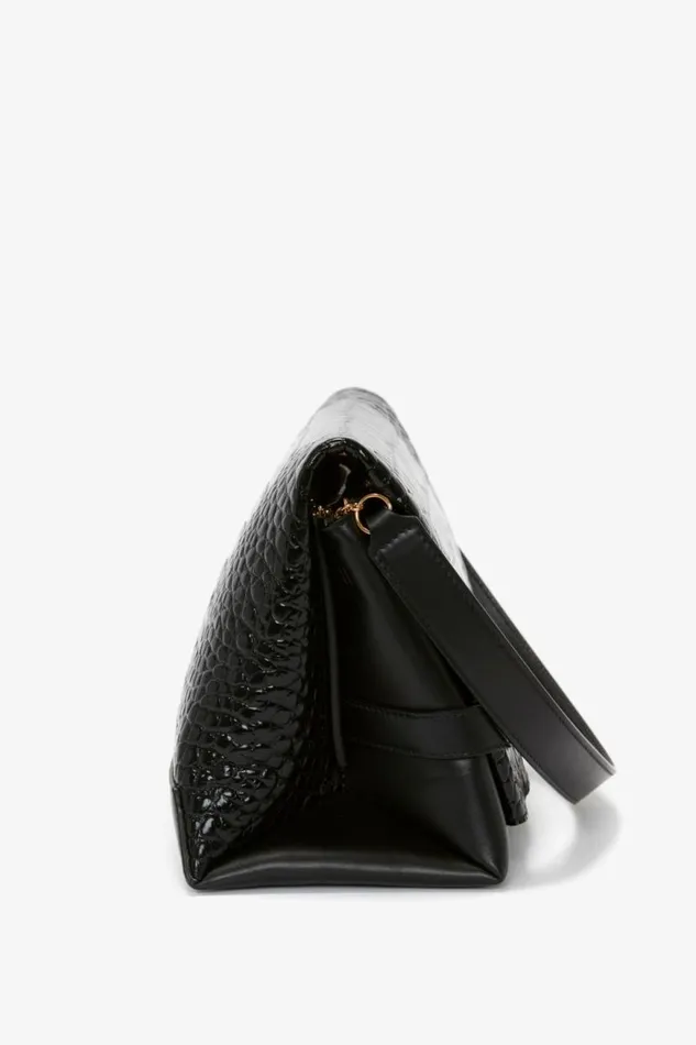 Women The Chain Pouch Victoria Beckham Chain Pouch With Strap In Black CrocEffect Leather