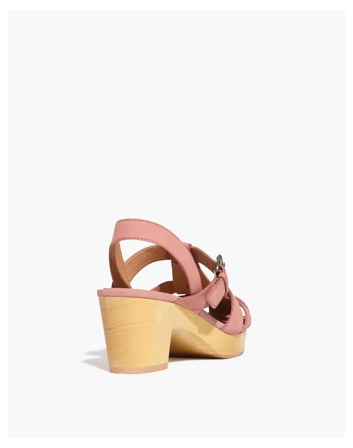 Women The Fisherman Sandal Clog In Nubuck Leather Faded Mauve Madewell Heels Women The Fisherman Sandal Clog In Nubuck Leather Faded Mauve Madewell Heels