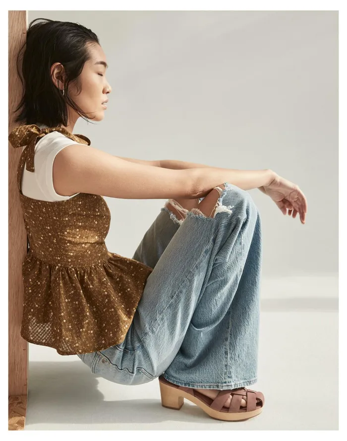 Women The Fisherman Sandal Clog In Nubuck Leather Faded Mauve Madewell Heels Women The Fisherman Sandal Clog In Nubuck Leather Faded Mauve Madewell Heels
