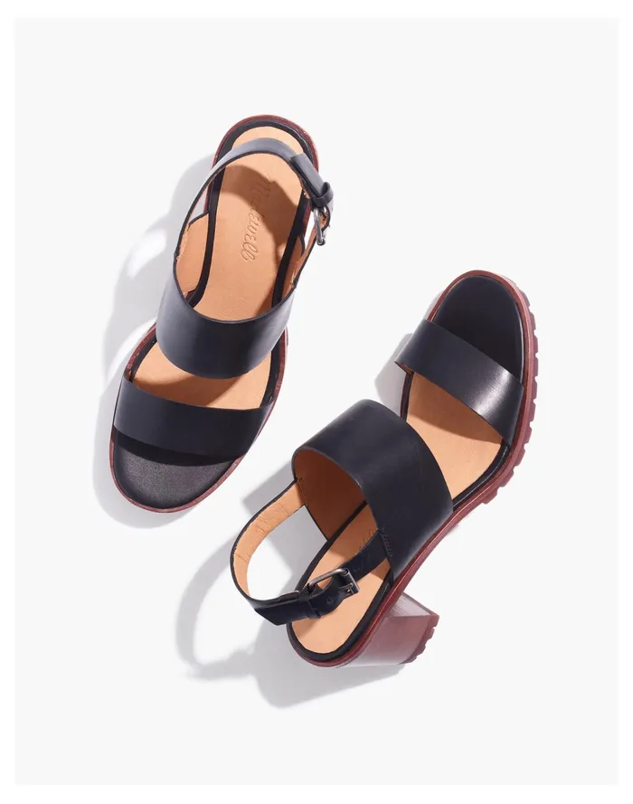 Women The Kiera Lugsole Sandal True Black Madewell Heels