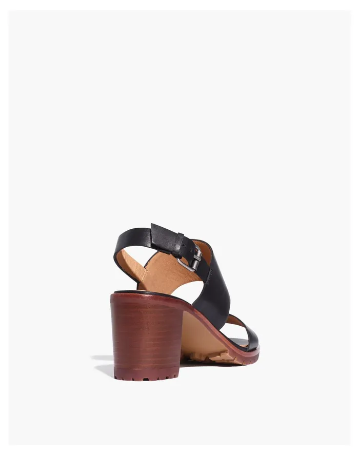 Women The Kiera Lugsole Sandal True Black Madewell Heels Women The Kiera Lugsole Sandal True Black Madewell Heels