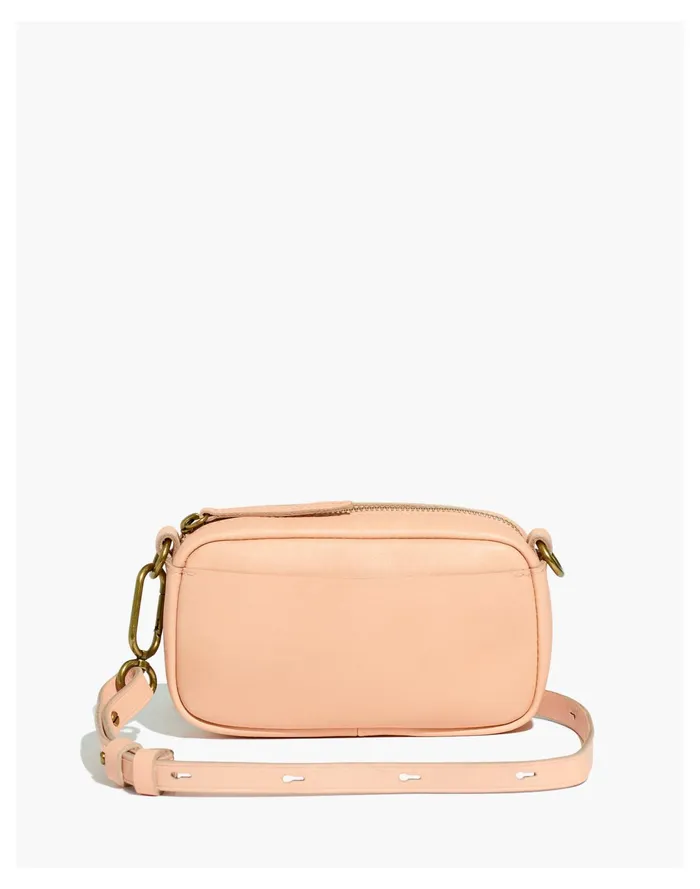 Women The Leather Carabiner Mini Crossbody Bag Muted Shell Madewell Crossbody Bags