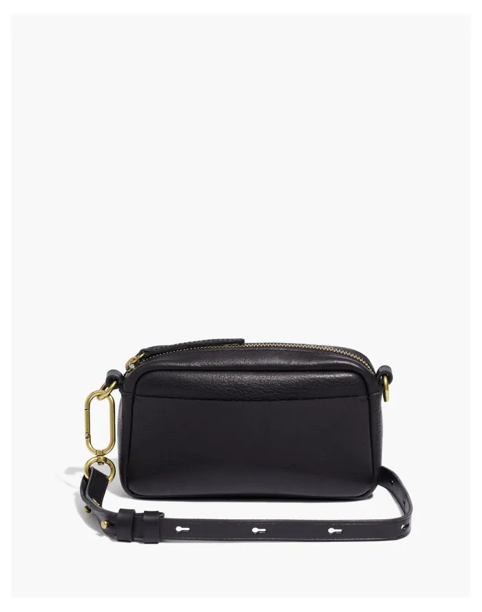Women The Leather Carabiner Mini Crossbody Bag True Black Madewell Crossbody Bags