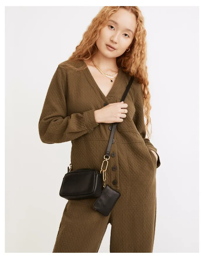 Women The Leather Carabiner Mini Crossbody Bag True Black Madewell Crossbody Bags Women The Leather Carabiner Mini Crossbody Bag True Black Madewell Crossbody Bags