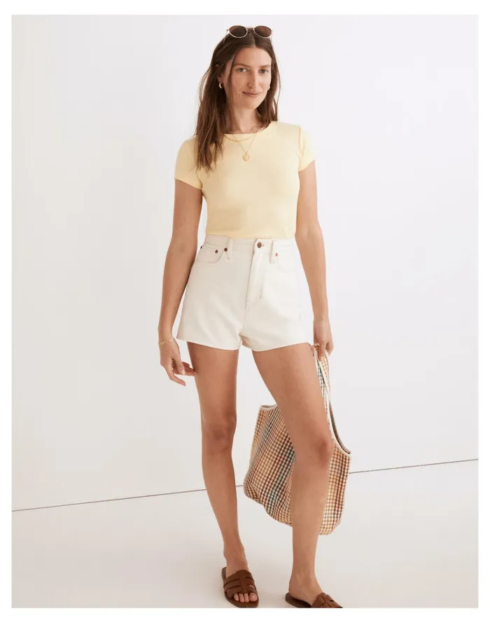 Women The Momjean Short Short In Vintage Canvas Wash Vintage Canvas Madewell Shorts