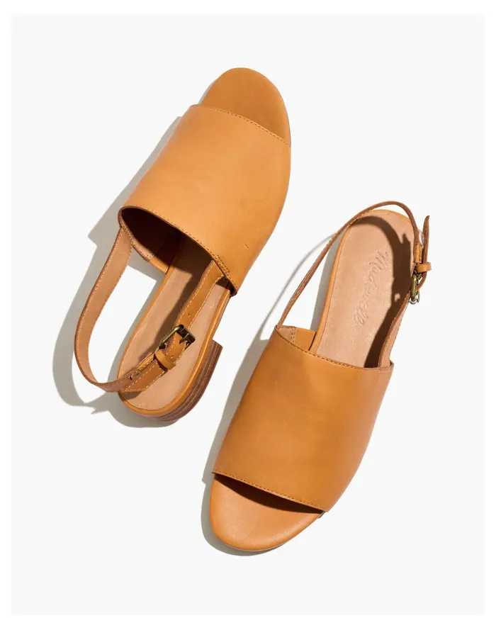 Women The Noelle Slingback Sandal In Leather Desert Camel Madewell Sandals