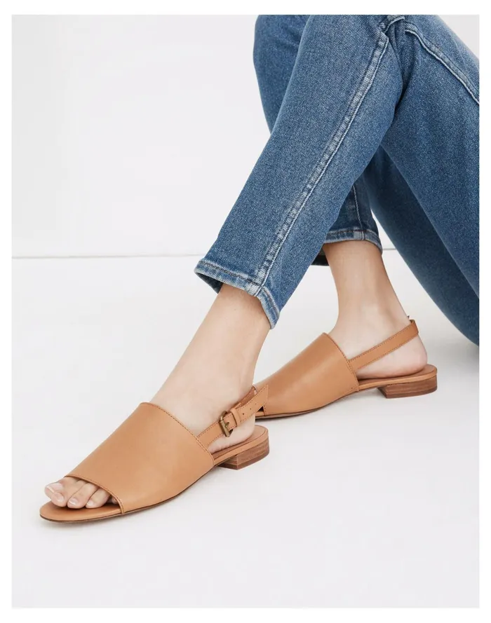 Women The Noelle Slingback Sandal In Leather Desert Camel Madewell Sandals Women The Noelle Slingback Sandal In Leather Desert Camel Madewell Sandals