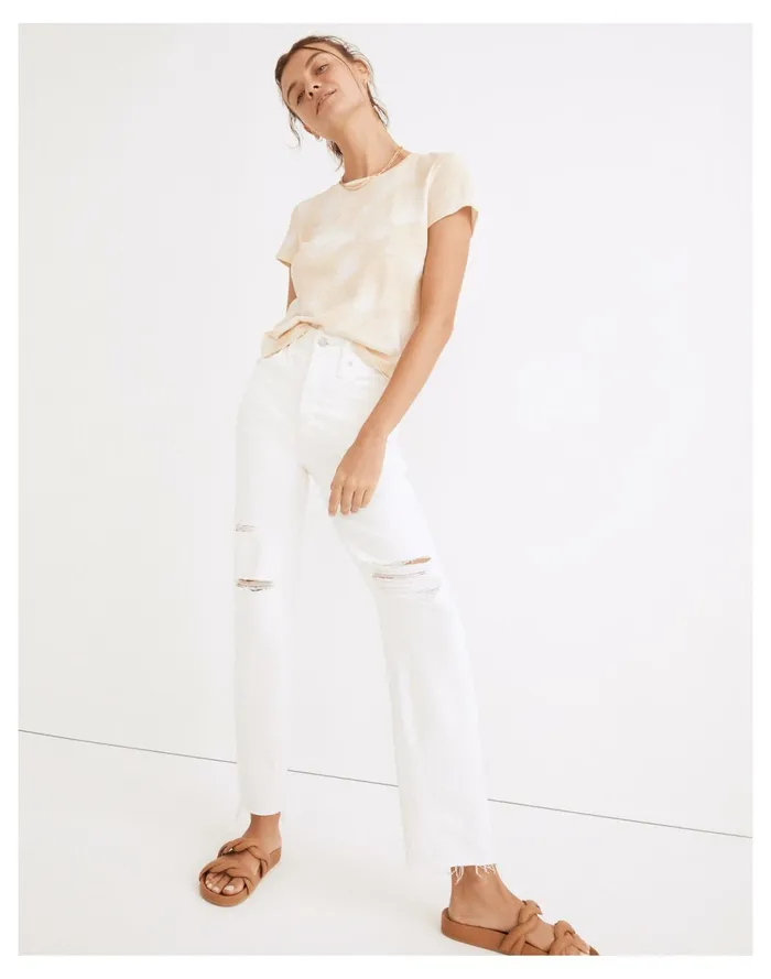 Women The Perfect Vintage Straight Jean In Tile White Tile White Madewell Jeans