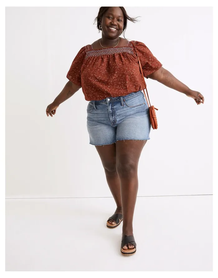 Women The Plus Curvy Perfect Jean Short In Burnett Wash Burnett Wash Madewell Shorts