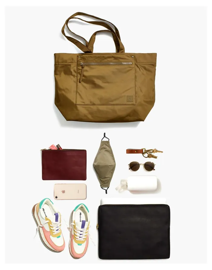 Women The Resourced Tote Bag Golden Spinach Madewell Luggage and Travel Women The Resourced Tote Bag Golden Spinach Madewell Luggage and Travel