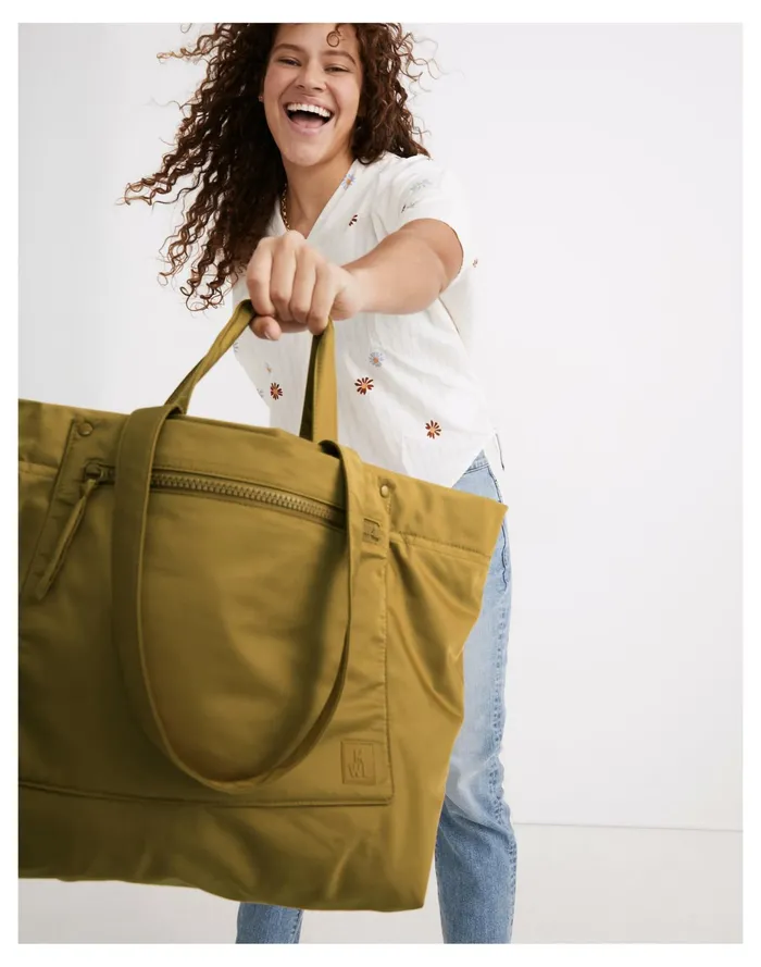 Women The Resourced Tote Bag Golden Spinach Madewell Luggage and Travel Women The Resourced Tote Bag Golden Spinach Madewell Luggage and Travel