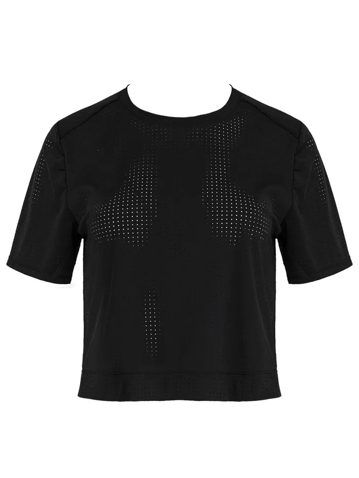 Women The Upside 8211 Lara Cropped Tee In Black The UNDONE Tops