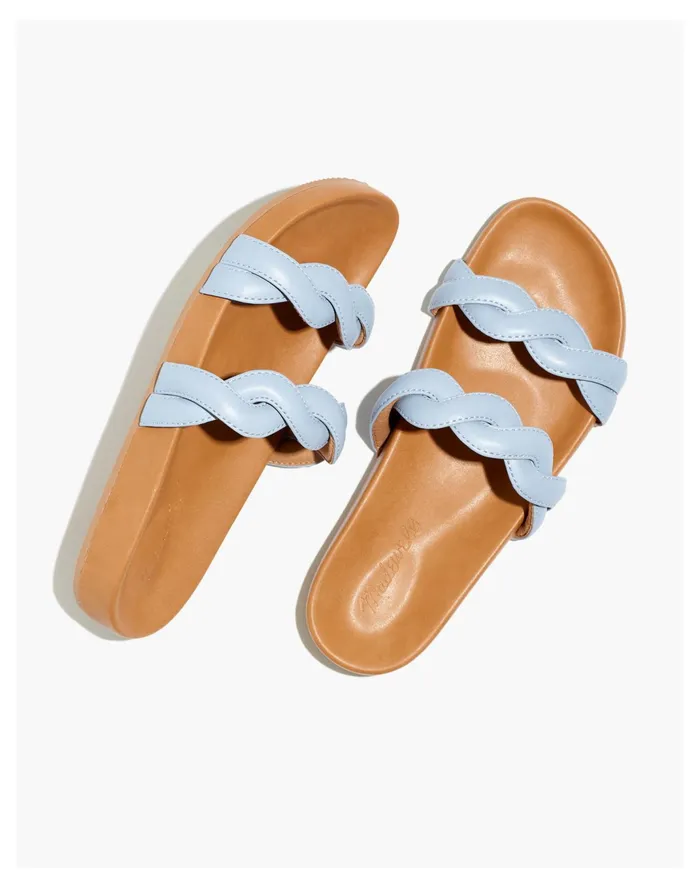 Women The Walker Slide Sandal Serene Blue Madewell Sandals