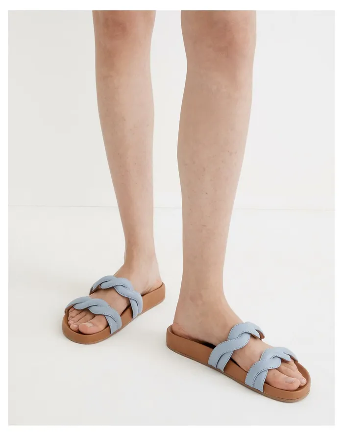 Women The Walker Slide Sandal Serene Blue Madewell Sandals Women The Walker Slide Sandal Serene Blue Madewell Sandals