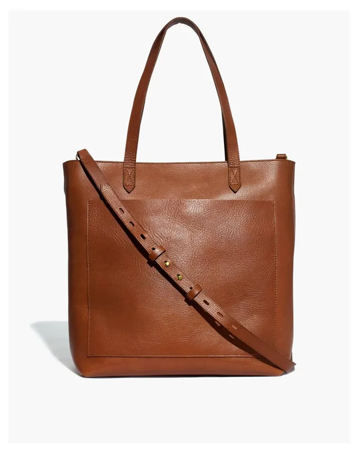 Women The Zip Top Medium Transport Tote English Saddle Madewell Bag Straps