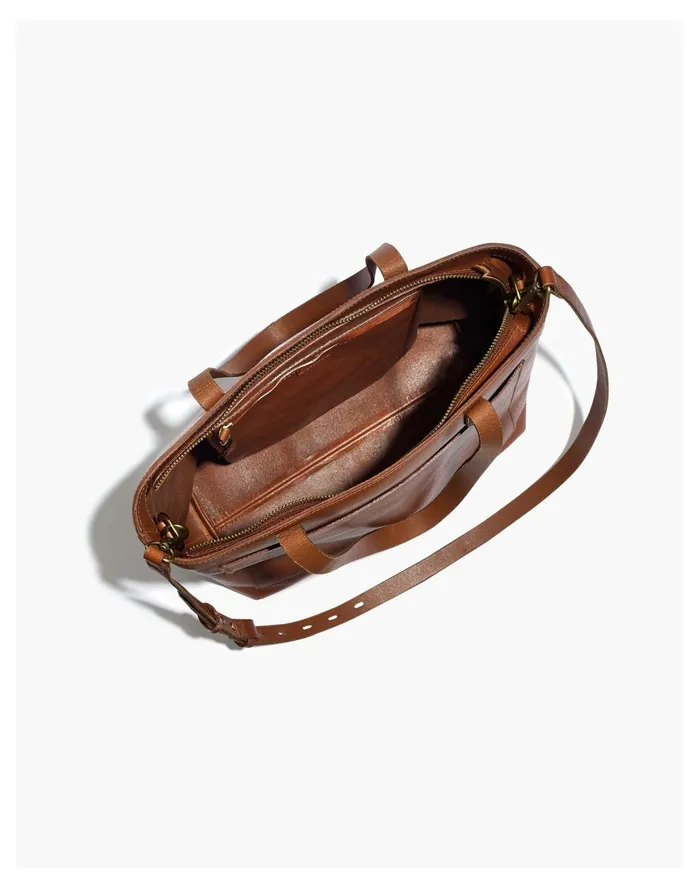 Women The Zip Top Medium Transport Tote English Saddle Madewell Bag Straps Women The Zip Top Medium Transport Tote English Saddle Madewell Bag Straps