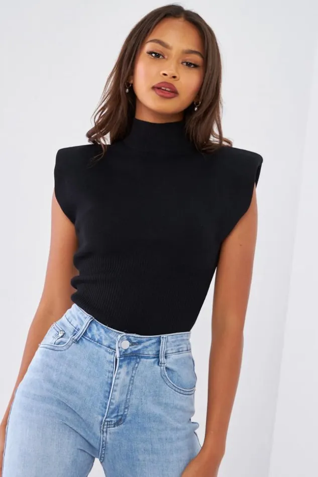 Women Top Noir paulettes Black Brentiny Paris Crop Tops