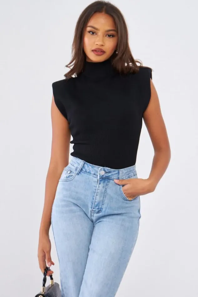 Women Top Noir paulettes Black Brentiny Paris Crop Tops