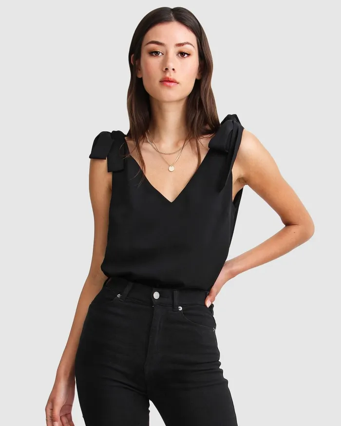 Women Tops Belle and Bloom Feel For You VNeck Top 8211 Black