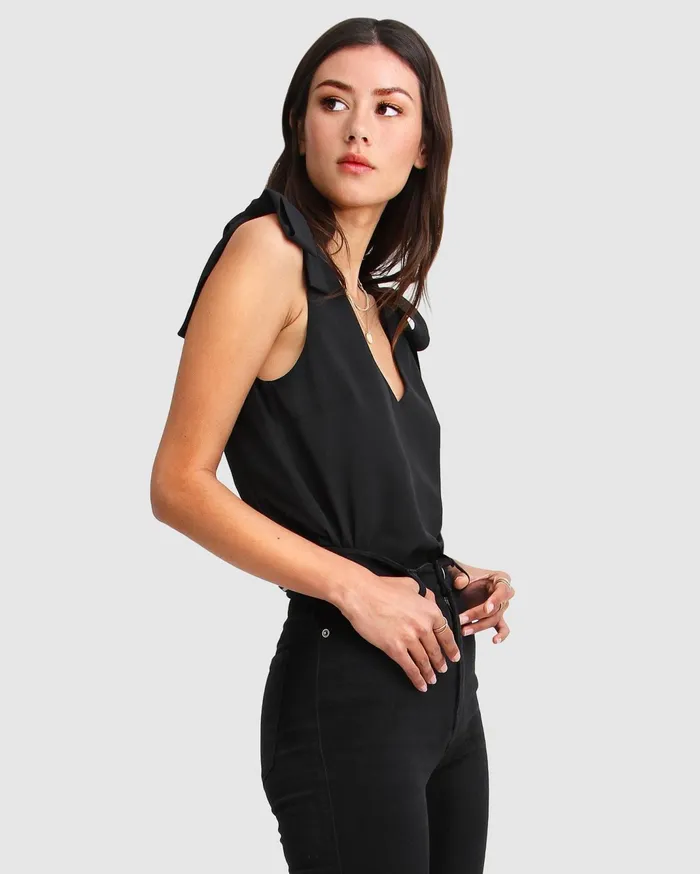 Women Tops Belle and Bloom Feel For You VNeck Top 8211 Black