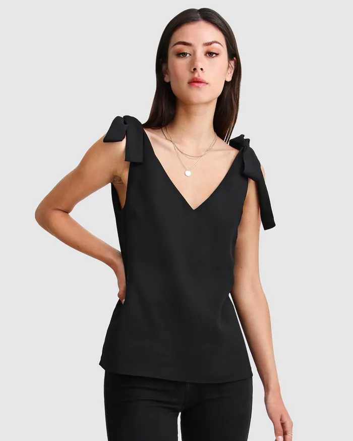 Women Tops Belle and Bloom Feel For You VNeck Top 8211 Black