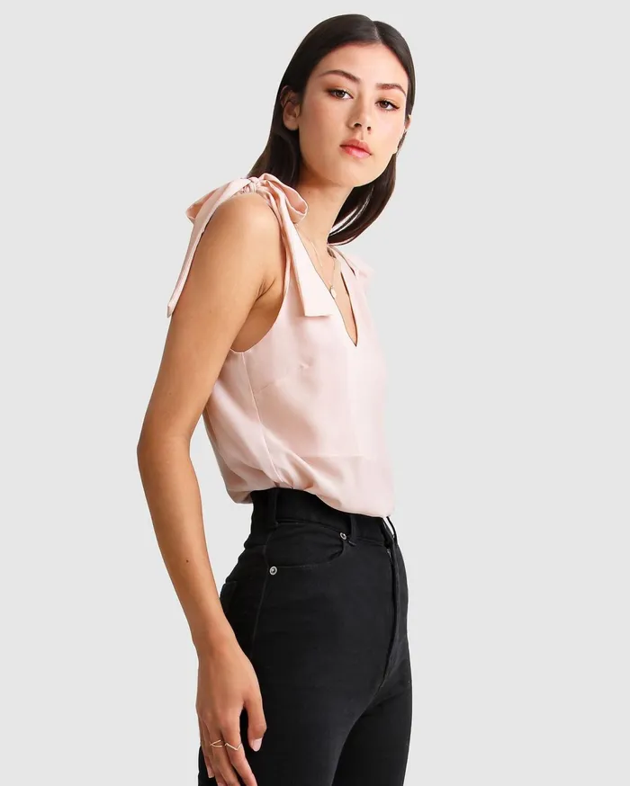 Women Tops Belle and Bloom Feel For You VNeck Top 8211 Blush