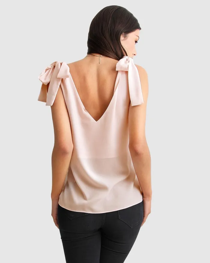 Women Tops Belle and Bloom Feel For You VNeck Top 8211 Blush