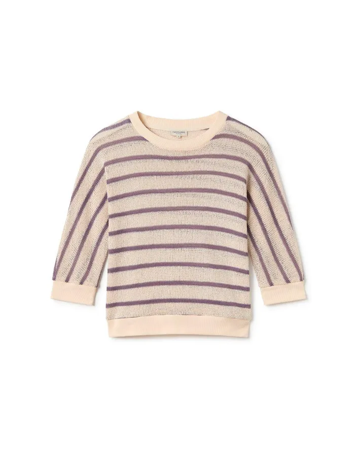 Women Tops Women 8211 Boddam 8211 Lilac Stripes TWOTHIRDS Tops