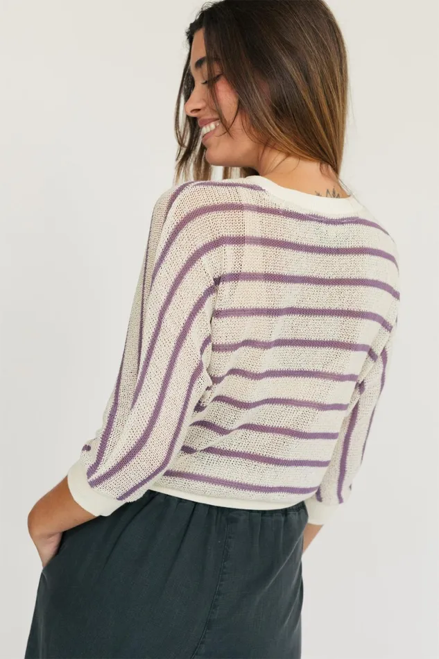 Women Tops Women 8211 Boddam 8211 Lilac Stripes TWOTHIRDS Tops