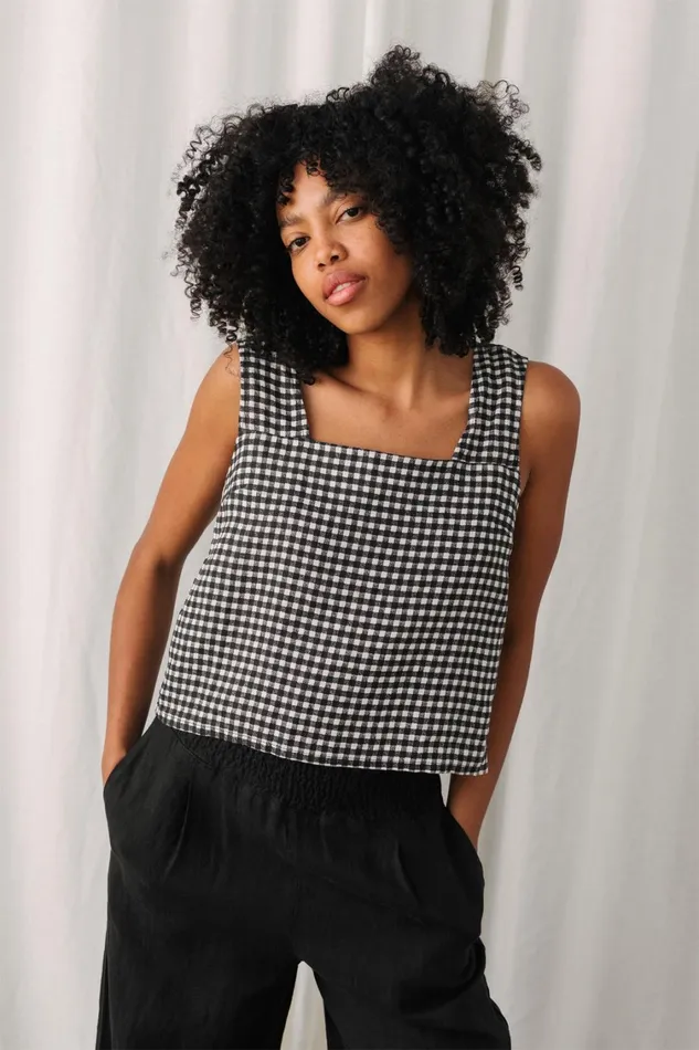 Women Tops Women 8211 Virmaila 8211 Vichy Black And White TWOTHIRDS Shirts