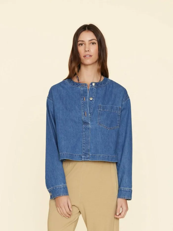 Women Tops Xirena Deep Indigo Nicky Denim Top