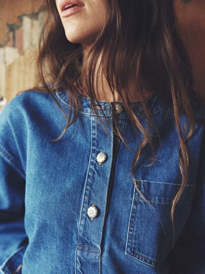 Women Tops Xirena Deep Indigo Nicky Denim Top