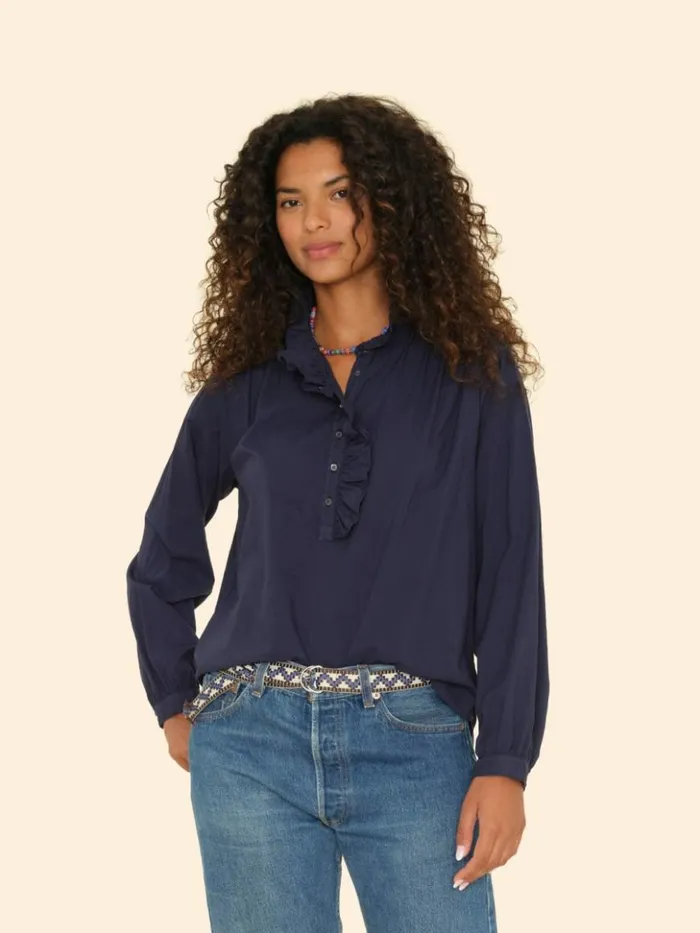 Women Tops Xirena Navy Caspian Top