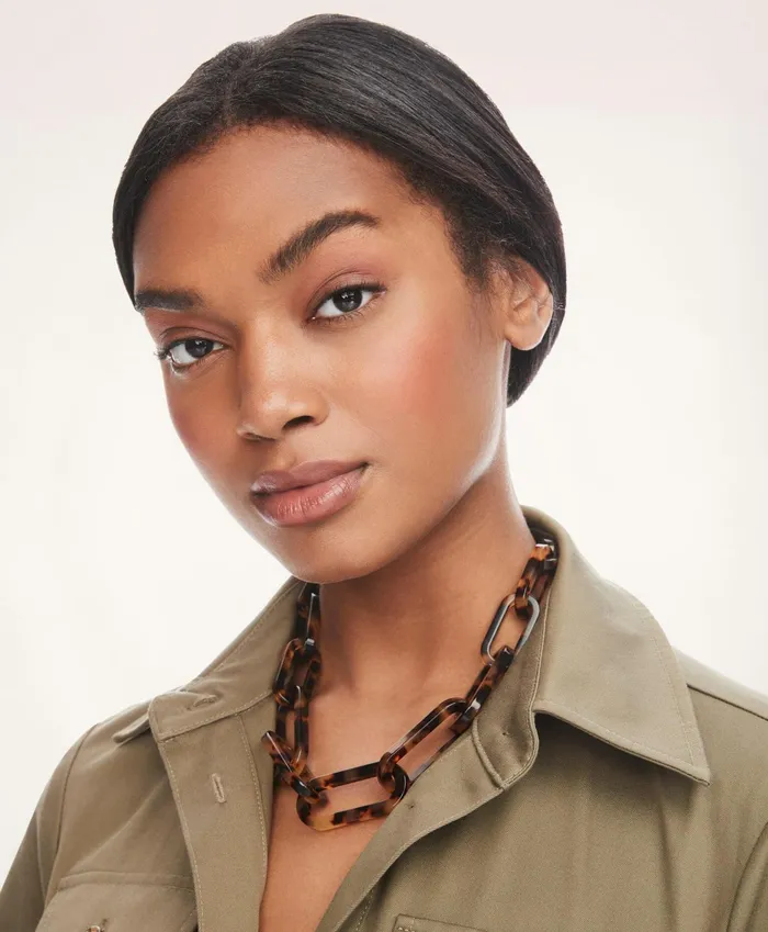 Women Tortoise Link Necklace Multi Brooks Brothers Jewelry