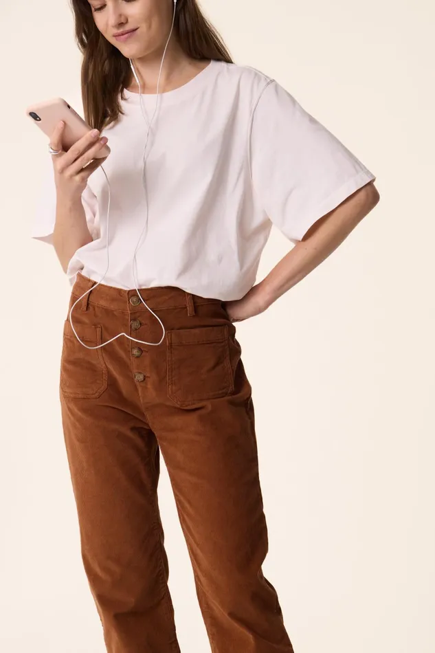 Women Trousers Loumo Ecureuil Pantalon Velours Marron Des Petits Hauts Trousers and Jumpsuits Women Trousers Loumo Ecureuil Pantalon Velours Marron Des Petits Hauts Trousers and Jumpsuits