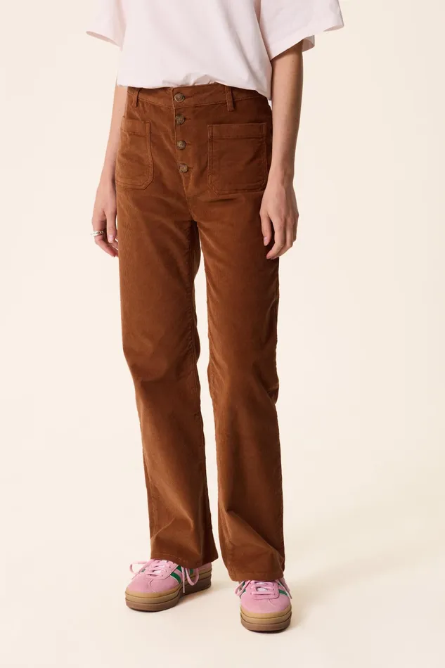 Women Trousers Loumo Ecureuil Pantalon Velours Marron Des Petits Hauts Trousers and Jumpsuits