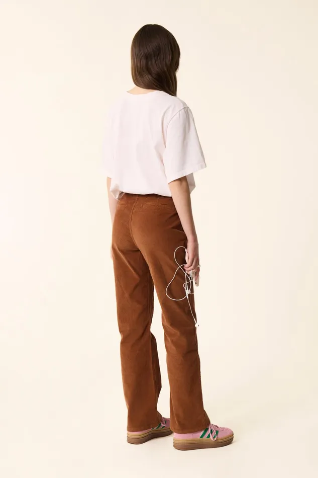 Women Trousers Loumo Ecureuil Pantalon Velours Marron Des Petits Hauts Trousers and Jumpsuits