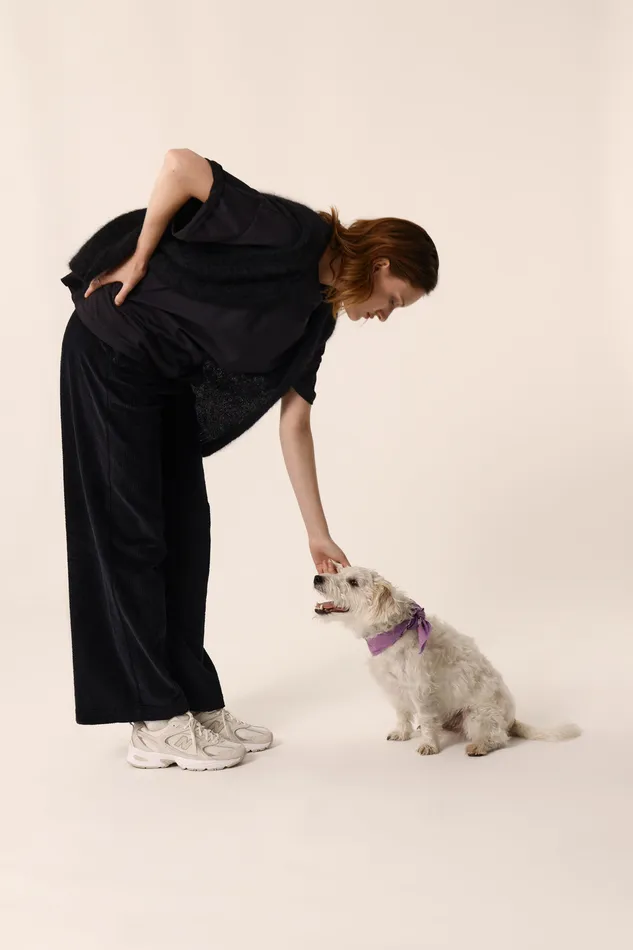 Women Trousers Sialito Noir Pantalon Coton Velours Noir Des Petits Hauts Trousers and Jumpsuits