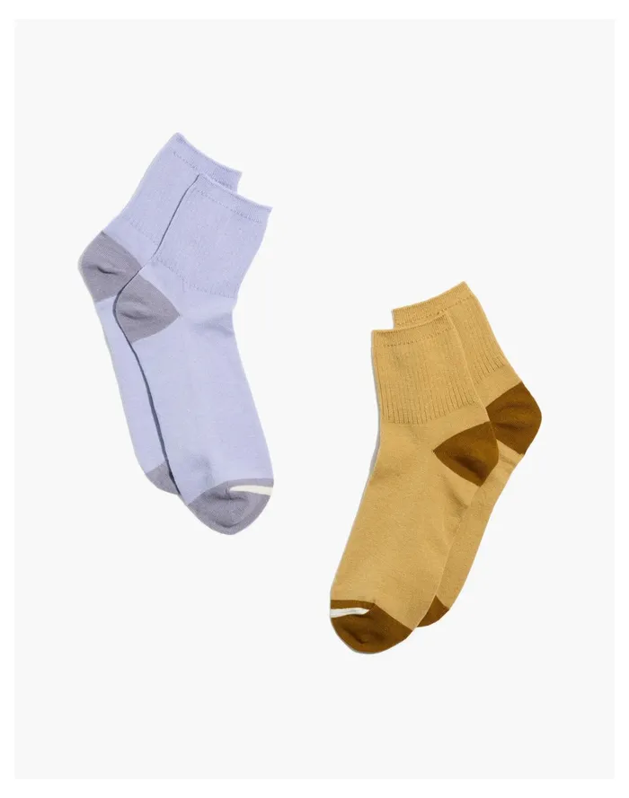 Women Two Pack Colorblock Ankle Socks Distant Lavender Madewell Socks