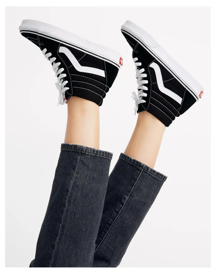 Women Vans Unisex SK8 Hi High Top Sneakers In Black Suede And Canvas Black Madewell Sneakers Women Vans Unisex SK8 Hi High Top Sneakers In Black Suede And Canvas Black Madewell Sneakers